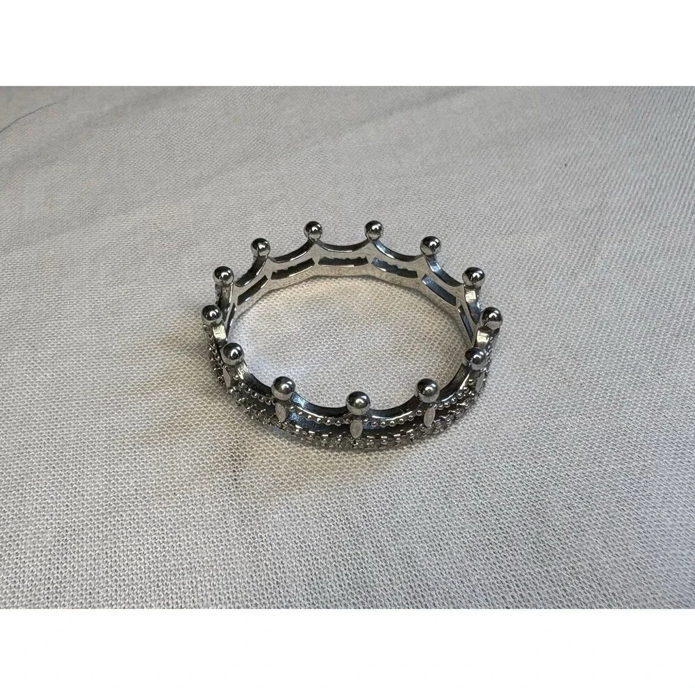 Sterling Silver Tiara Crown Band Ring‎ Sz 10.75 2.87g Repair Missing 2 Stones
